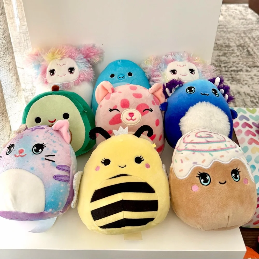 Squishmallows 5 Inch Plush Set of 9 – Soft Cuddly Collectible Stuffed Animals